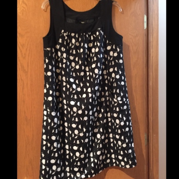 Mossimo polka dot dress shift dress black and white Medium dress sleeveless - Picture 9 of 11